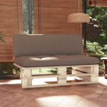 Canapea de mijloc de gradina din paleti vidaXL, lemn de pin tratat, 110 x 65 x 55 cm, 13.53 kg 3066537