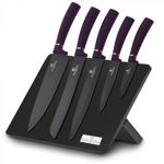 Set de cutite 6 piese cu suport magnetic Purple Berlinger Haus BH 2577