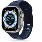 Curea Tech-Protect Iconband Line pentru Apple Watch 4/5/6/7/8/9/Se/Ultra 1/2 (42/44/45/49 mm) Albastru inchis, Tech-Protect