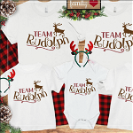 Set de tricouri personalizate Family mama, tata  si copii cu tematica de Craciun, Rudolf Team