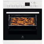 Electrolux Aragaz Electrolux LKK660200W, Mixt, 4 arzatoare gaz, Cuptor electric multifunctional, Gratare fonta, Plus Steam, AirFry, Aprindere integrata, Grill electric, Clasa A, 60 cm, Alb, Electrolux