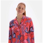DAGI, Camasa de pijama cu imprimeu grafic, Multicolor, 38