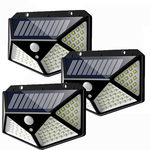 Set 3 Lampi ULTRA 100 LED Solare cu senzor de miscare si lumina 3 moduri ILUMINARE , GAVE