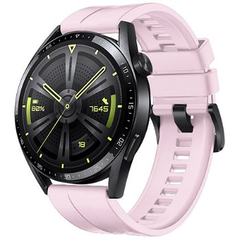 Accesoriu smartwatch Curea silicon Strap One compatibila cu Huawei Watch GT 3 42mm Pink, OEM