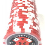 Set 25 jetoane poker ABS 11, 5 gr model EPC - inscriptionat 5 