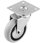 Rotila cu flansa pentru carucior, metal + plastic, gri, 75 x 98 mm, Arabesque