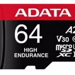 Card de memorie A-DATA AUSDX64GUI3V30SHA-2-RA1, microSDXC, 64GB, Clasa 10 + Adaptor SD, ADATA