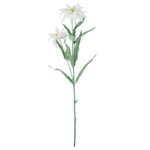 Floare de colt din plastic alb 50cm 3 flori tija Canea 209CAN3027FS, Canea