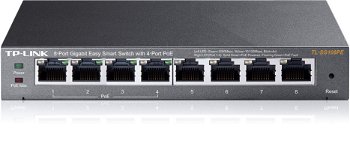 Switch cu 8 porturi, 4x PoE, 55W, Easy Smart, Gigabit, Tp-Link TL-SG108PE, Tp-Link