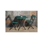 Set Masuta cu 2 scaune pentru Gradina/Terasa, Bistro, 60x60x73 cm, Verde/Negru, ASIR