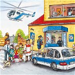 Puzzle Schmidt - Elicopter de politie, 60 piese + macheta Siku cadou