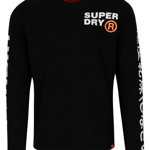 Bluza neagra din bumbac cu print pentru barbati - Superdry , Superdry