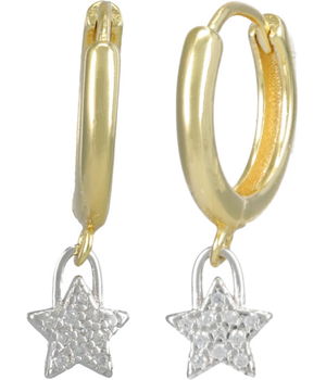 Bijuterii Femei Argento Vivo Two-Tone CZ Star Drop Earrings GoldSilver, Argento Vivo