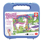Puzzle de colorat + Glitter - Taramul Unicornilor, 
