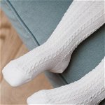 Ciorapi bebelusi bumbac albi cu model impletit Steven S071-368, Steven