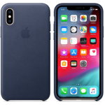 Husa Protectie Spate Apple iPhone XS Leather Case Midnight Blue