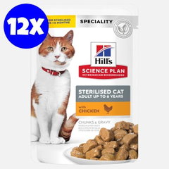 Hrana umeda pisici, Hill's Science Plan Feline Sterilised Adult Chicken, 12x85 g, Hills Hrana umeda pisici, Hill's Science Plan Feline Sterilised Adult Chicken, 12x85 g, Hills