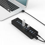 Adaptor HUB 10-in-1 Orico P10, USB - 10x USB 3.0, LED, Cablu USB 1m inclus, Negru - 1893152