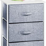 Dulapior organizator cu 3 compartimente MDesign, plastic/MDF/textil, alb/albastru, 73 x 45 x 30,5 cm