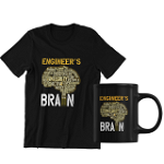 Set cadou personalizat pentru ingineri cu tricou si cana Inginer3007 Brain