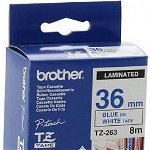 Brother Etichete TZ263 36mm (albastru/alb)