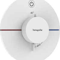 Baterie dus termostatata Hansgrohe ShowerSelect Comfort S On/Off cu montaj incastrat  necesita corp ingropat  alb mat, Hansgrohe