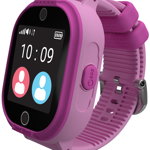 Smartwatch MyKi 4 Lite, Display IPS 1.3inch, Wi-Fi, Bluetooth, 3G, Camera, rezistent la apa, dedicat pentru copii (Roz), MyKi