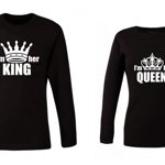 Set de bluze negre pentru cupluri I am king/queen COD SB01, Zoom Fashion