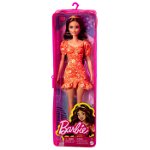 Papusa Barbie Fashionistas - Bruneta cu rochita rosie