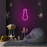 Lampa de perete Snowman, Neon Graph, 18x35x2 cm, roz, Neon Graph