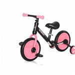Bicicleta de tranzitie 2 in 1 Energy cu pedale si roti auxiliare Black  Pink, LORELLI
