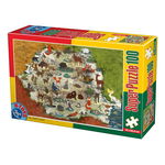 Puzzle D-Toys - Animale din Romania 100 piese