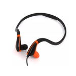 Casti sport stereo cu microfon si fir, negru-portocaliu, KlaussTech