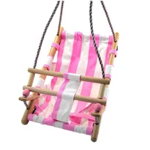 Leagan pentru copii, textil/lemn, roz, max 70 kg, 36x24x45 cm, OEM