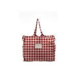 Geantă textilă Linen Couture Linen Bag Red Vichy