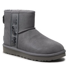 UGG cizme de zăpadă din piele întoarsă Classic Mini Slide Logo culoarea: maro 1134962.CHE, Ugg