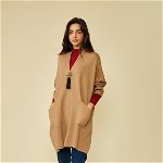 Jacheta pulover oversized 1436C Camel, 