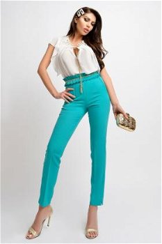 Pantaloni creion turquoise P 988, Atmosphere Fashion