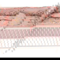 Lenjerie Bear On Moon Pink M2 4+1 piese 120x60, MYKIDS