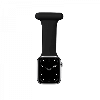 Curea tip ecuson pentru cadrele medicale din silicon pentru Apple Watch 1 / 2 / 3 / 4 / 5 / 6 Series 42/ 44mm negru, krasscom