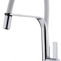 Baterie de bucatarie Teka Formentera FO 997 white, teava inalta, dus extractibil, alb