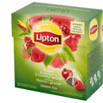 Ceai verde Lipton cu zmeura si rodie 20 piramide, Lipton