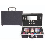 Set paleta machiaj tip geanta cosmetice Treffina 25 x 19 x 7,5 cm, trusa produse cosmetice, glitter black, Treffina