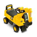 Vehicul ride-on, Toyz, Excavator, Cu licenta Cat, Volan cu claxon, Cu spatiu de depozitare, 93x29x43 cm, 12-36 luni, Galben