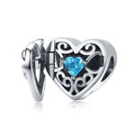 Talisman din argint Blue Heart Locket, EdenBoutique