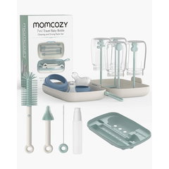 Set de perii pentru biberoane, Momcozy, 7 în 1, silicon, accesorii de curățare