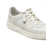 Pantofi CLARKS albi, COURTLITE TIE 13-N, din piele naturala, Clarks