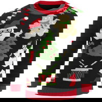 Pulover cu model de Craciun pentru barbati, cu Mo? Craciun ?i om de zapada, Neer