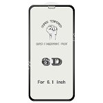 Folie Protectie, Tempered Glass 6D, iPhone 13/13 Pro, Negru/Transparent, OEM