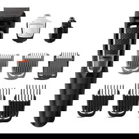 Aparat de tuns barba si parul 9 in 1 PHILIPS Multigroom MG3740/15 Lame cu ascutire Acumulator 6 piepteni par fata si cap Negru